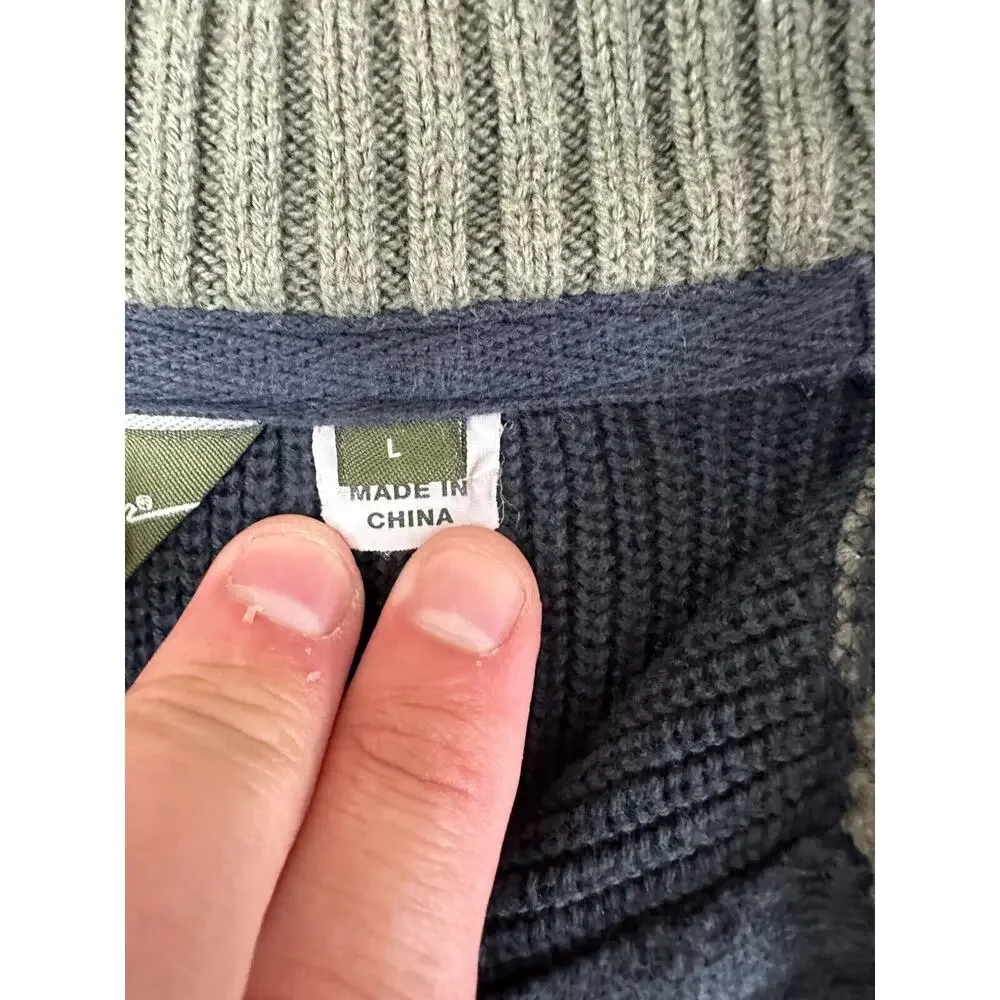Eddie Bauer Seattle USA Long Sleeve Mens sweater Size L Blue‎